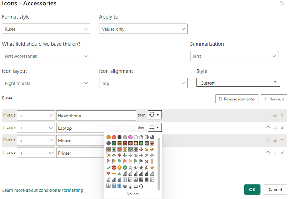 Custom Icon in Conditional Formatting